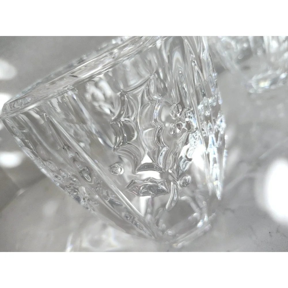 Holiday Ornament Holly‎ Leaves & Berries Design Crystal Lead Cup